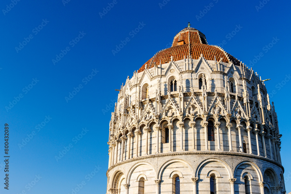 Exterior of the baptistery of St. John in Pisa, Tuscany, Italy, Europe