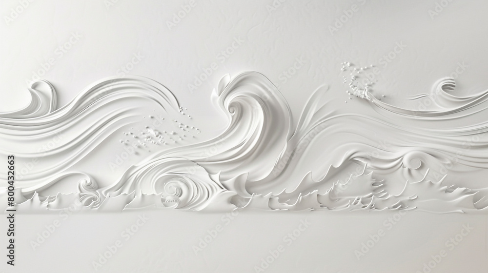 A poetic and graceful wave with delicate patterns, elegantly displayed on a clean white background.