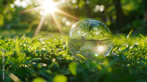 Crystal Globe on Green Grass