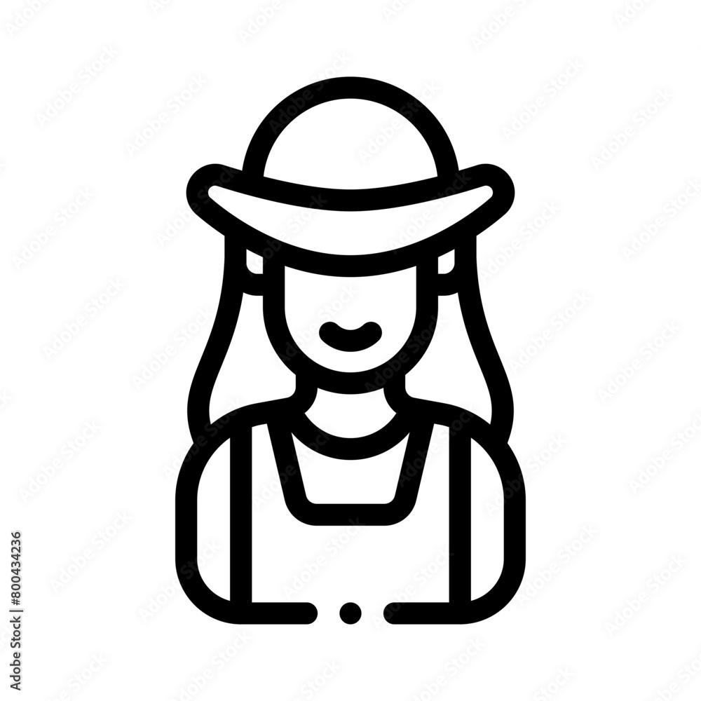 Fototapeta premium farmer line icon