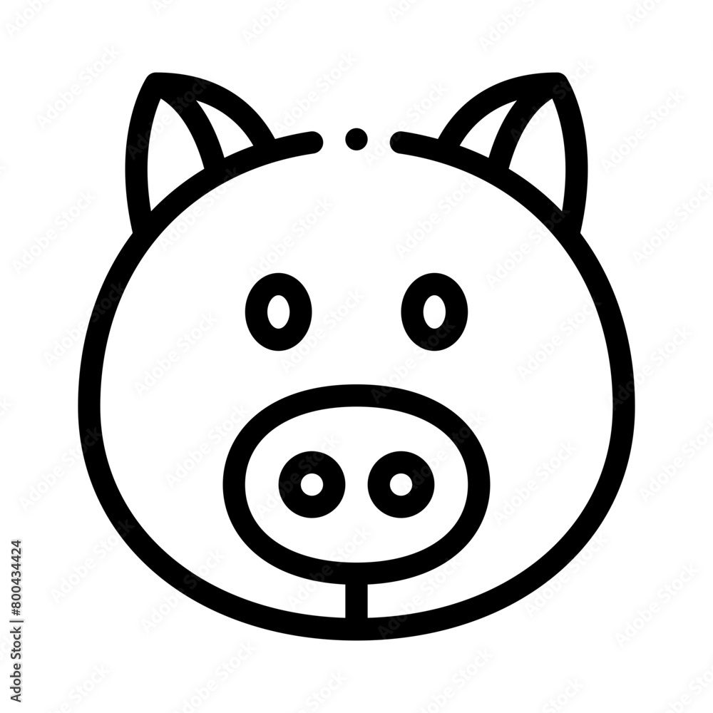 pig line icon pig line icon