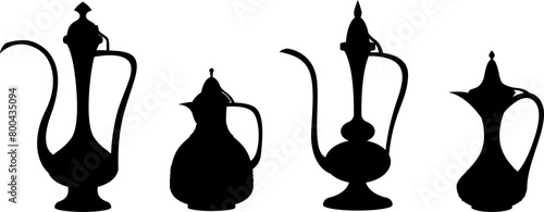 Arab old jug and coffee pot. illustration. EPS 10 photo