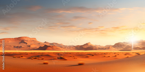 A beautiful expanse of light brown desert mountain with a shiny and sunny background 