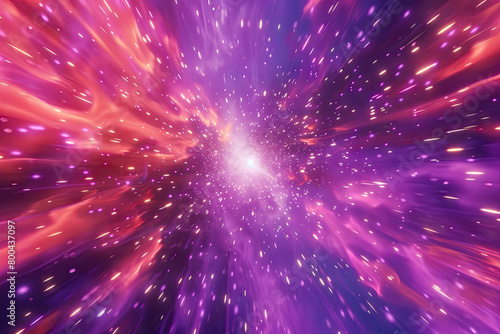 a purple and purple galaxy is flying through a space