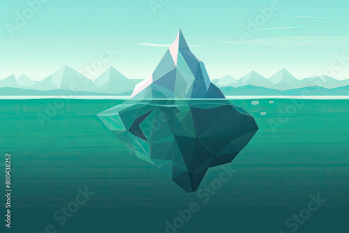 an illustration of an iceberg with an iceberg in the water