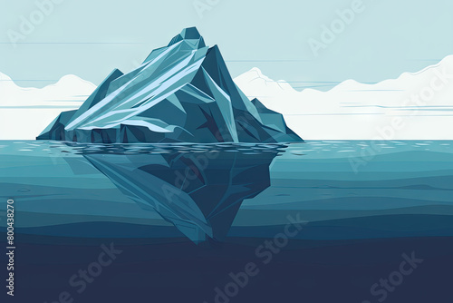 an illustration of an iceberg with an iceberg in the water © Kitta