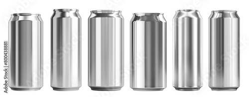 set of aluminium tin cans