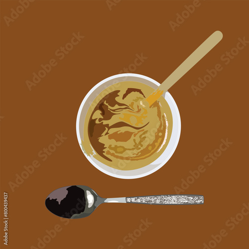 A teaspoon one line. White background.

