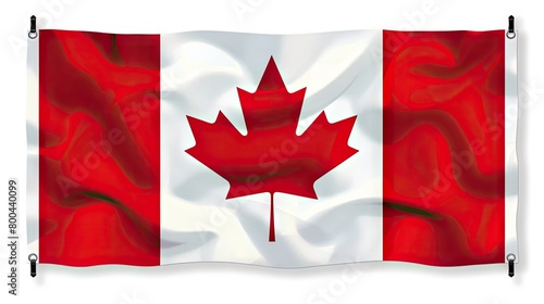 Canada flag background with cloth texture.