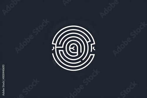 A logo with a creative labyrinth design, illustrating complexity and discovery photo