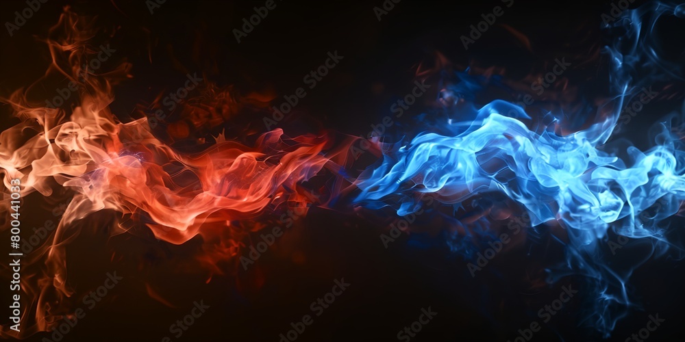 Blue red smoke on dark background Blue red smoke on dark background