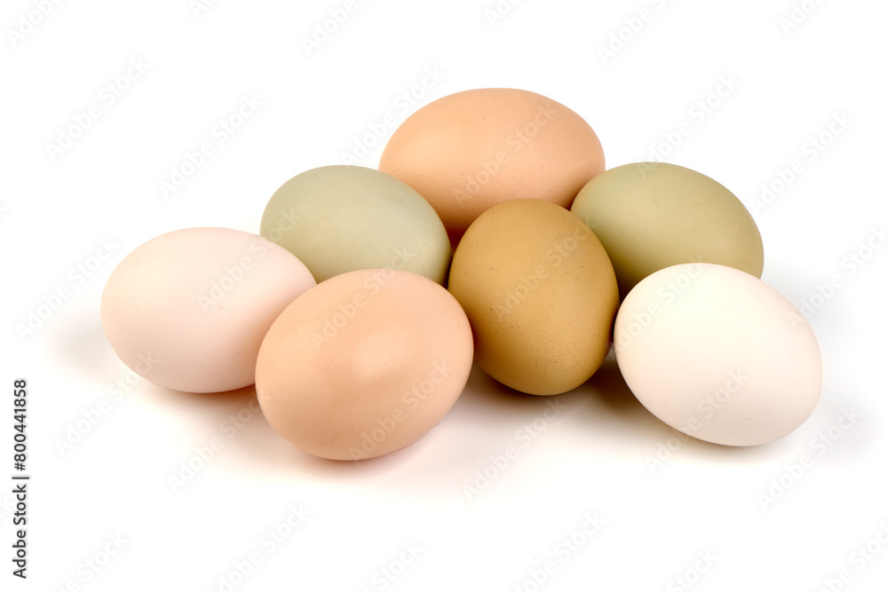 Chicken eggs, isolated on white background Chicken eggs, isolated on white background