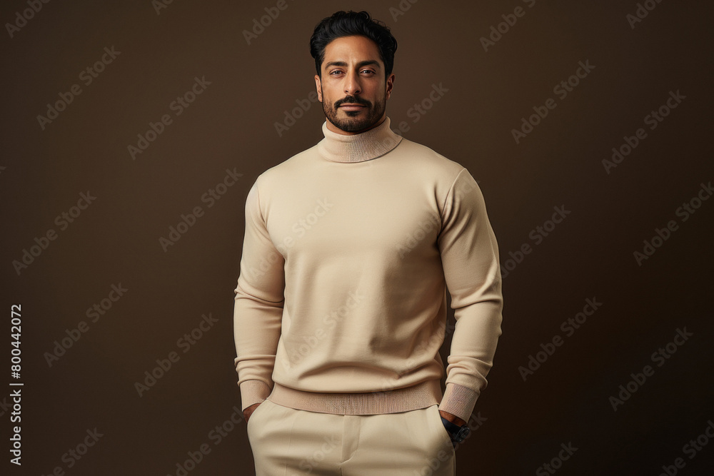 young man in turtleneck sweater. young man in turtleneck sweater.