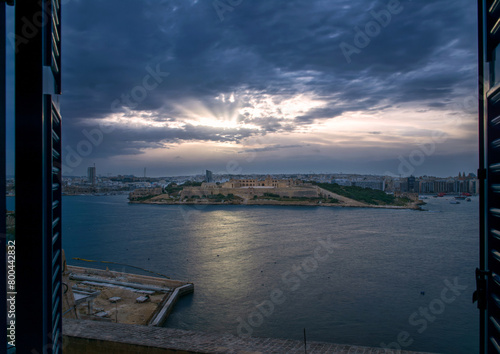 Sunset, Fort Manoel, Marsamxett Harbour, Valletta, Malta photo