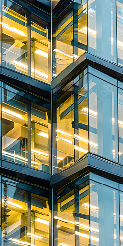 Edifício de escritórios moderno com reflexos na fachada de vidro