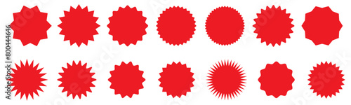 Set of star burst stickers round shape. Vector starburst price tage icon.