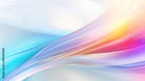 Fluid Rainbow Swirl, Pastel Tones, Soft Abstract Background with Copy Space