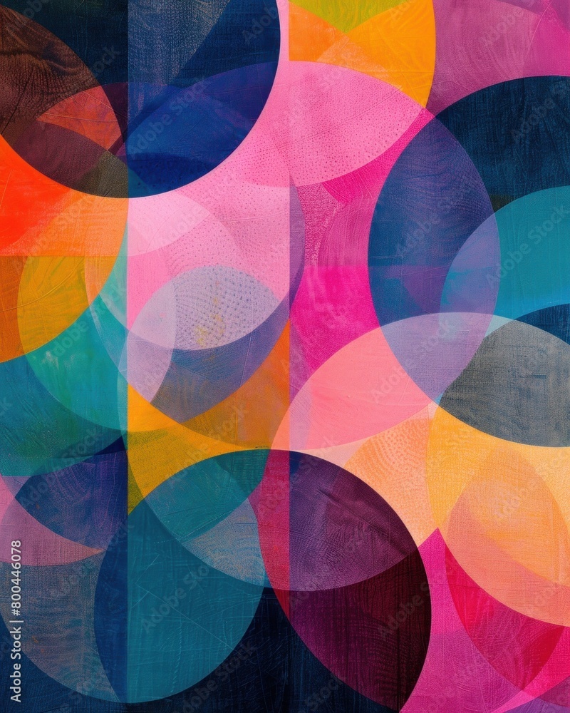 Obraz premium a colorful painting of circles on a blue background