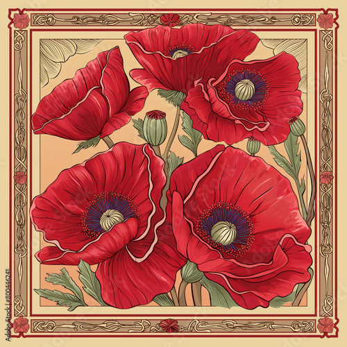 vector graphic Poppy Panache Bright red poppies with a dramatic, eyecatching look