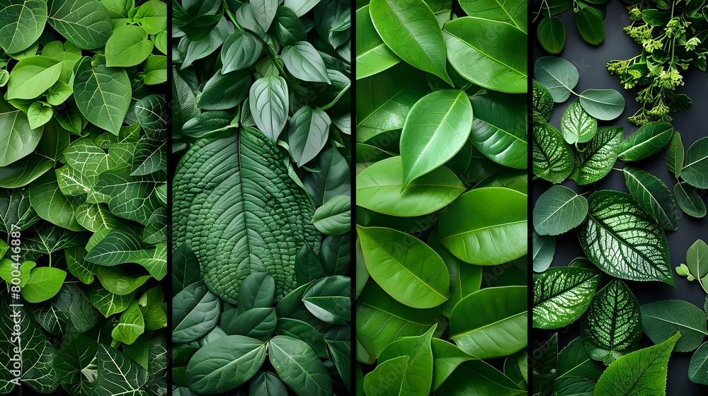 Fototapeta premium Minimalist and Vibrant Greenery Borders for Design