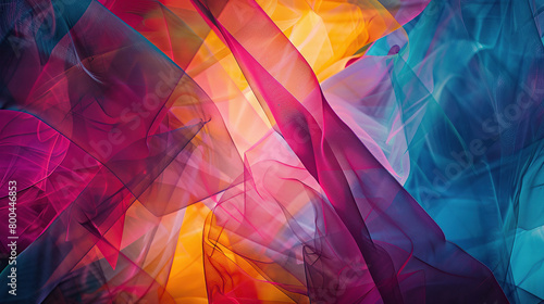 close up horizontal image of a colourful delicate and silky transparent waves abstract background