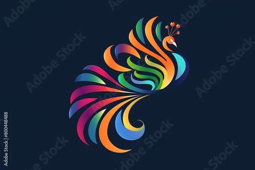 A logo with an abstract peacock tail, illustrating beauty and pride