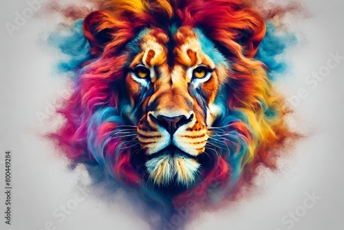 colorful Smoke in the form of a lion © Jawad