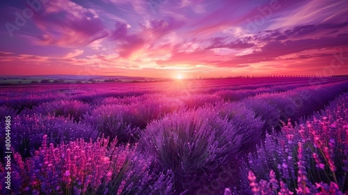 Lavender field at sunset in Provence  France