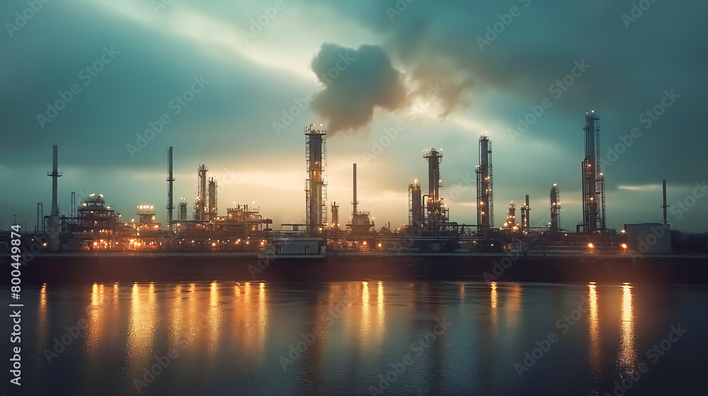 Aerial view of chemical oil refinery plant of petrochemistry industry. Industrial view Aerial view of chemical oil refinery plant of petrochemistry industry. Industrial view