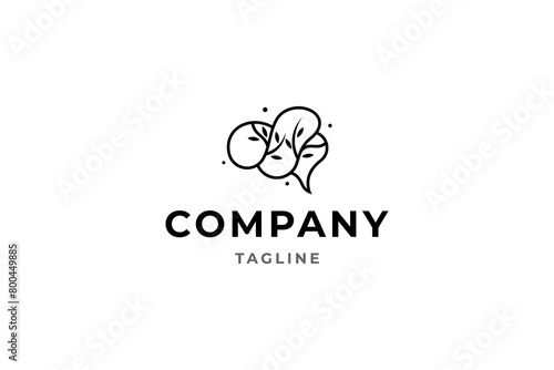 brain logo with tree branch combination in vector design style