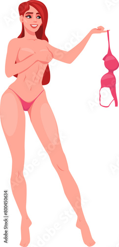 girl takes off her bra 