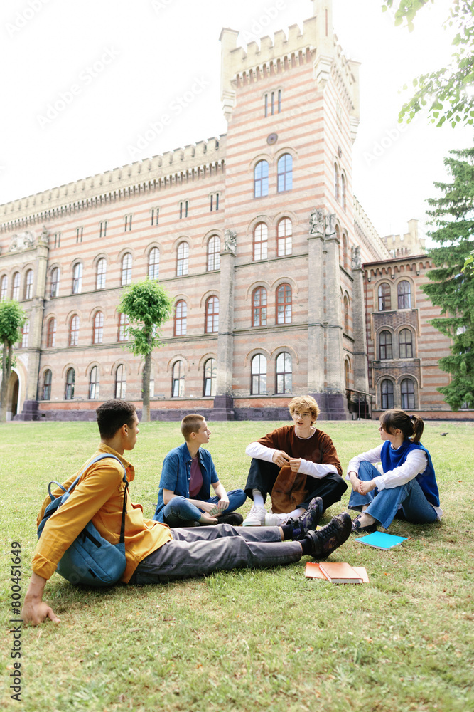 Study session on historic university lawn Study session on historic university lawn