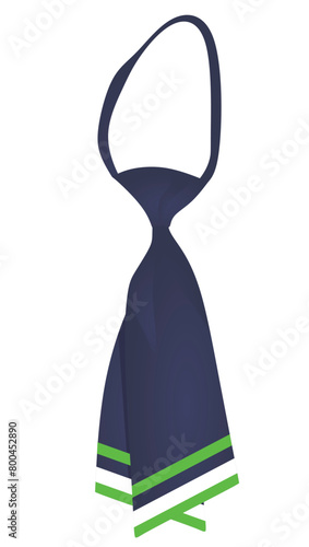 Blue female necktie tie. vector