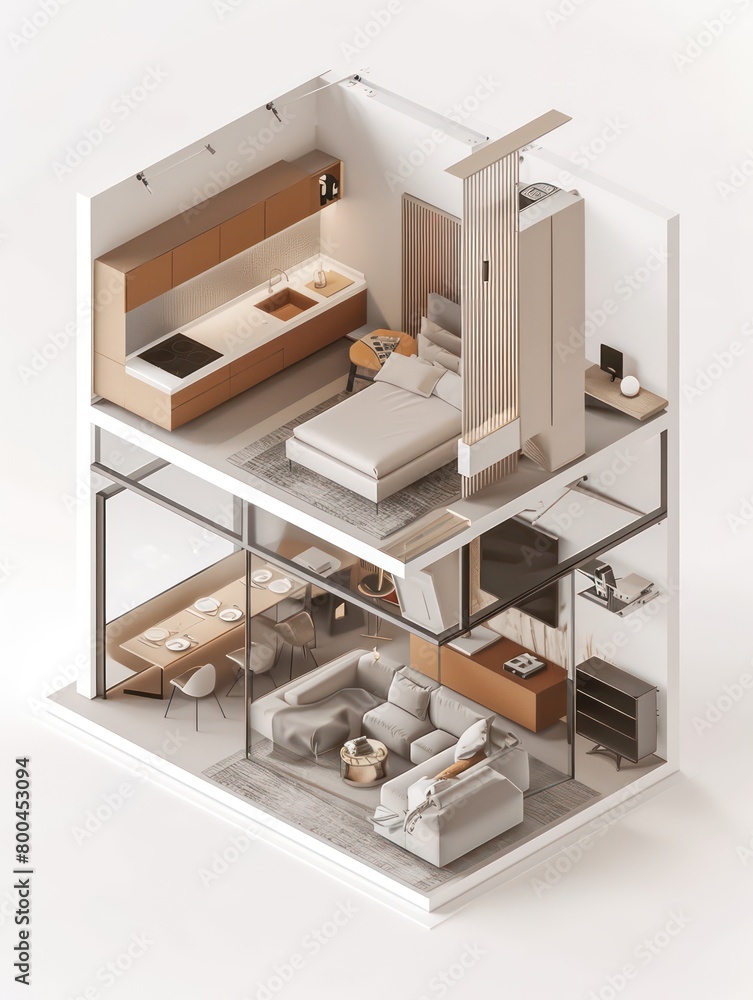 modern apartment isometric tridimensional layout modern apartment isometric tridimensional layout