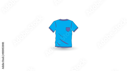icon blue shirt cute cartoon, suitable for coloring book