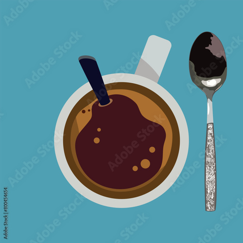 A teaspoon one line. White background.

