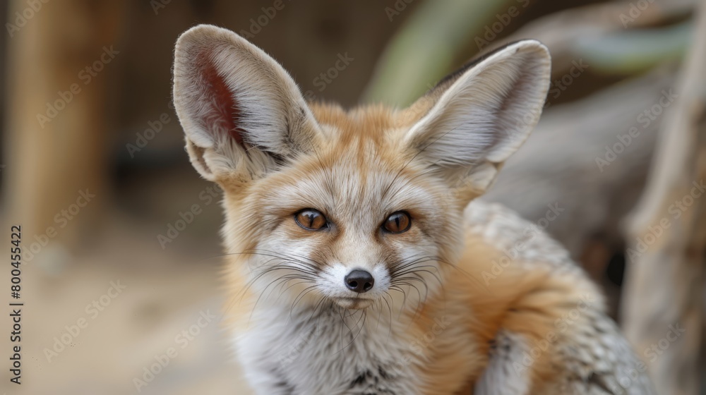 Obraz premium A sad-looking fox in a close-up shot, background softly blurred