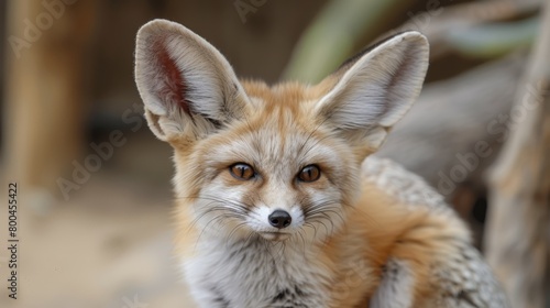   A sad-looking fox in a close-up shot  background softly blurred