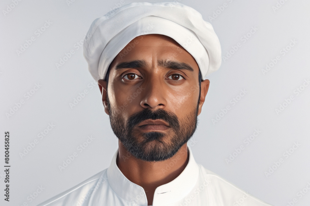 Indian man in traditional wear standing on white background. Indian man in traditional wear standing on white background.