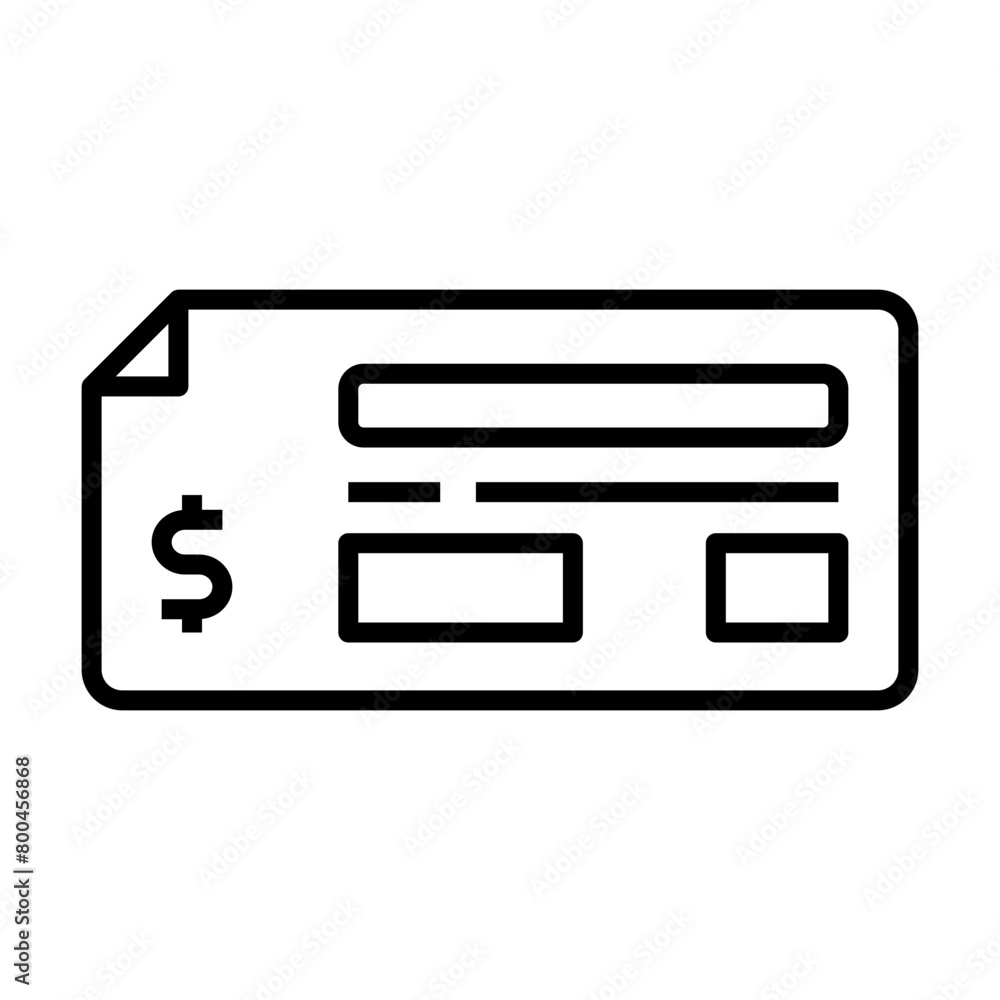Bank check icon. Cheque icon. Icon about banking Bank check icon. Cheque icon. Icon about banking