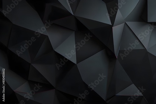 black background, polygonal shape background, paper design, abstract wallpaper, wall art, dark texture with geometric, you can use for ad, product and poster, business presentation Generative AI