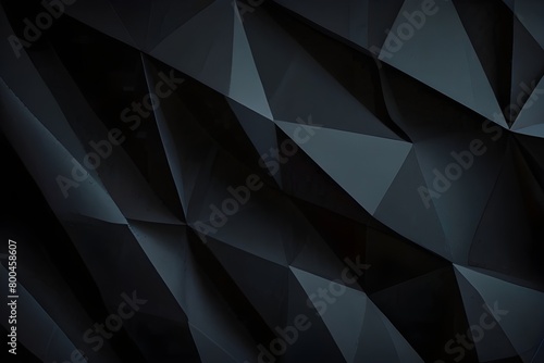 black background, polygonal shape background, paper design, abstract wallpaper, wall art, dark texture with geometric, you can use for ad, product and poster, business presentation Generative AI