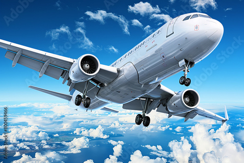 Airplane Aeroplane flight above fly on the sky, background isolate wallpaper airplane above the cloud