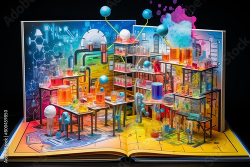 Pop-Up Book of Colorful Science Laboratory