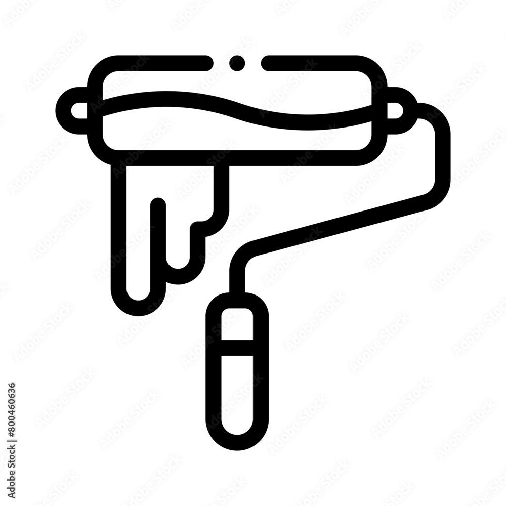 Fototapeta premium roller brush line icon