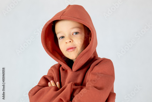 Portrait of a child, Portrait of a little baby boy. Portrait of a little cute boy. Model kid. model boy.Kid in the hood