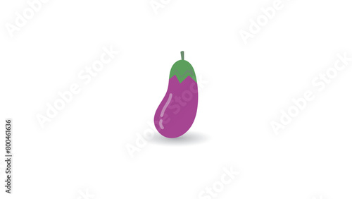 icon purple eggplant cute cartoon, suitable for coloring book