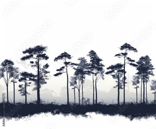 Group of Trees Standing in Grass