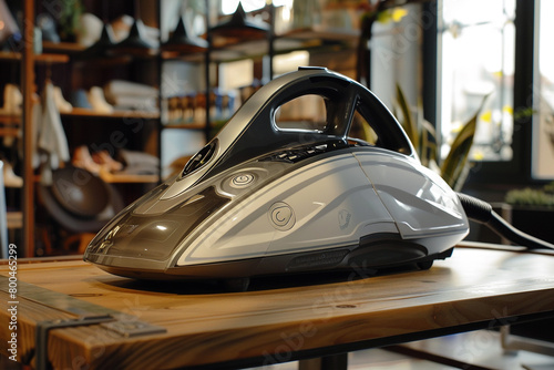 A digital iron with programmable settings, allowing for personalized and precise ironing experiences. photo