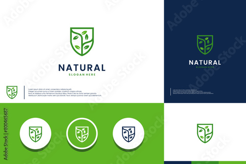 Natural security, compatible with agriculture, logo design template. photo